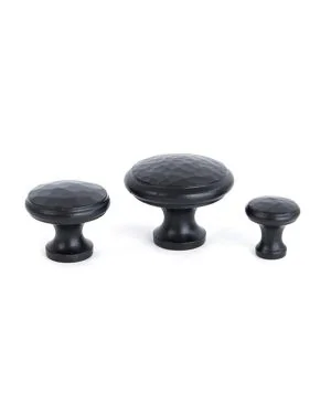 Black Hammered Cabinet Knob - Large