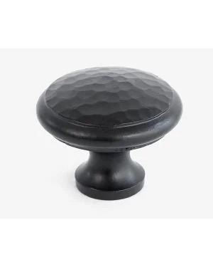 Black Hammered Cabinet Knob - Large