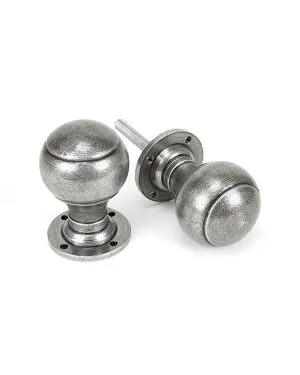 Pewter Regency Mortice/Rim Knob Set