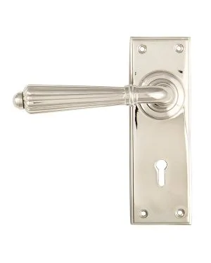 Polished Nickel Hinton Lever Lock Set