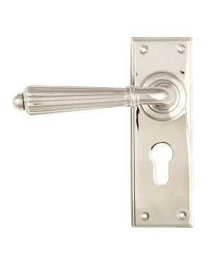 Polished Nickel Hinton Lever Euro Lock Set
