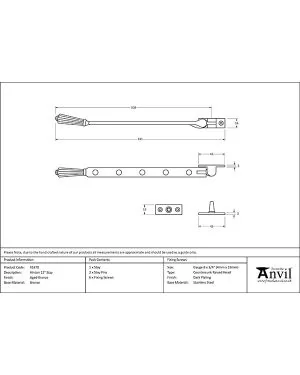Aged Bronze 12" Hinton Stay