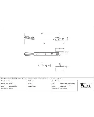 Polished Bronze 8" Hinton Stay