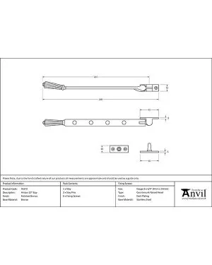 Polished Bronze 10" Hinton Stay