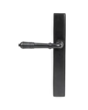 Aged Bronze Reeded Slimline Lever Latch Set