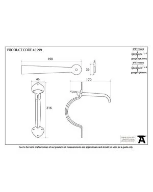 Pewter Gothic Thumblatch - XL