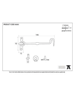 External Beeswax 4" Forged Cabin Hook