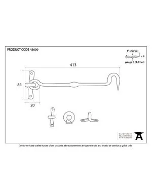 External Beeswax 16" Forged Cabin Hook