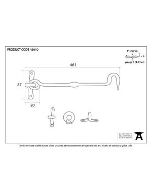 External Beeswax 18" Forged Cabin Hook