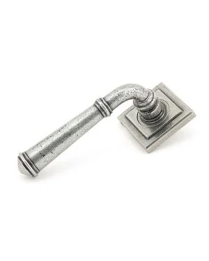 Pewter Regency Lever on Rose Set (Square)