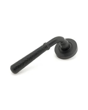 Matt Black Hammered Newbury Lever on Rose Set (Plain)