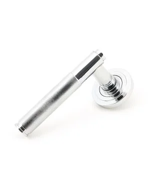 Polished Chrome Brompton Lever on Rose Set (Art Deco)