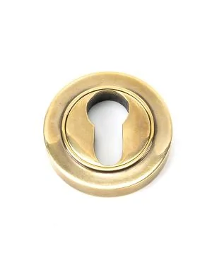 Aged Brass Round Euro Escutcheon (Plain)