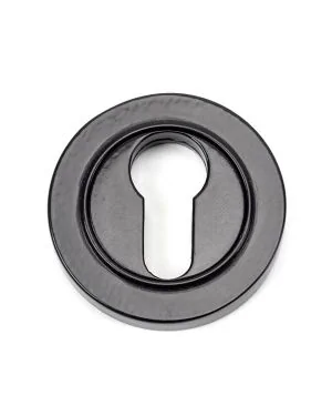 Black Round Euro Escutcheon (Plain)