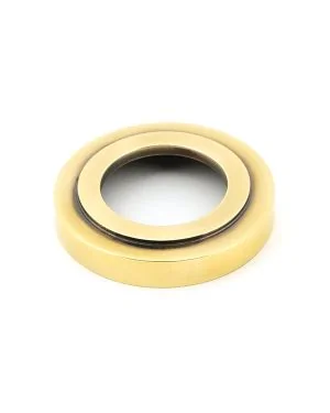 Aged Brass Newbury Lever on Rose Set (Art Deco)