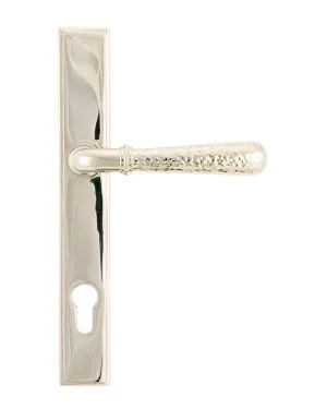 Polished Nickel Hammered Newbury Slimline Espag. Lock Set