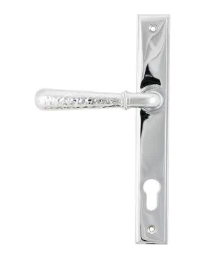 Polished Chrome Hammered Newbury Slimline Espag. Lock Set