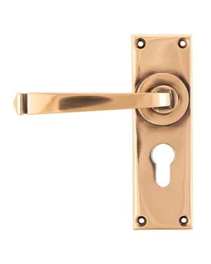 Polished Bronze Avon Lever Euro Lock Set