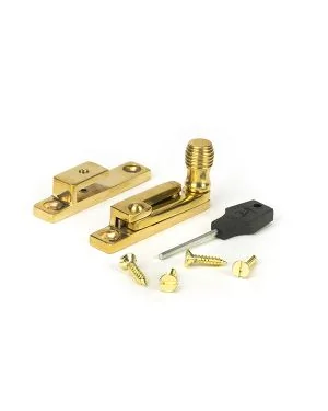 Polished Brass Beehive Quadrant Fastener - Narrow