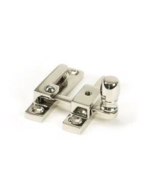 Polished Nickel Mushroom Quadrant Fastener - Narrow
