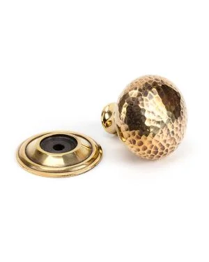 Aged Brass Hammered Mushroom Cabinet Knob 32mm