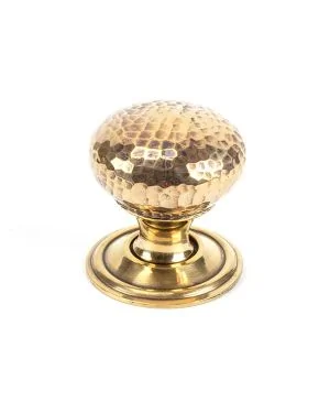 Aged Brass Hammered Mushroom Cabinet Knob 32mm