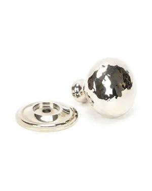 Polished Nickel Hammered Mushroom Cabinet Knob 32mm
