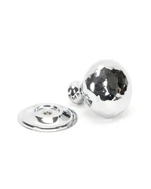 Polished Chrome Hammered Mushroom Cabinet Knob 32mm