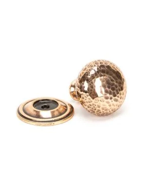 Polished Bronze Hammered Mushroom Cabinet Knob 32mm
