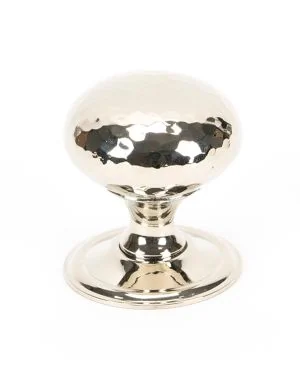 Polished Nickel Hammered Mushroom Cabinet Knob 38mm