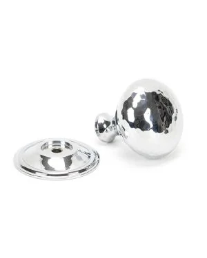 Polished Chrome Hammered Mushroom Cabinet Knob 38mm