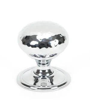 Polished Chrome Hammered Mushroom Cabinet Knob 38mm