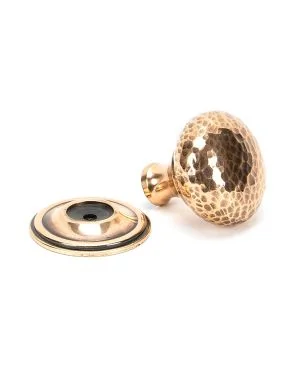 Polished Bronze Hammered Mushroom Cabinet Knob 38mm