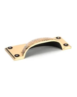 Polished Bronze Hammered Art Deco Drawer Pull