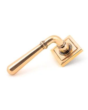 Polished Bronze Newbury Lever on Rose Set (Square)