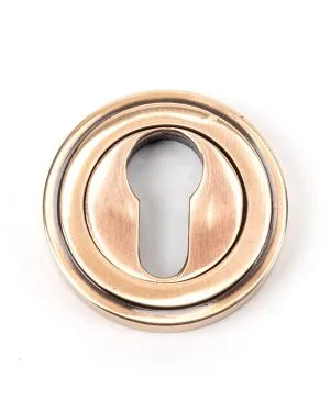 Polished Bronze Round Euro Escutcheon (Art Deco)
