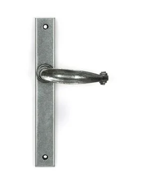 Pewter Cottage Slimline Lever Espag. Latch Set