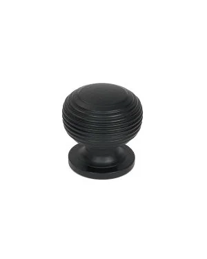 Matt Black Beehive Cabinet Knob 30mm