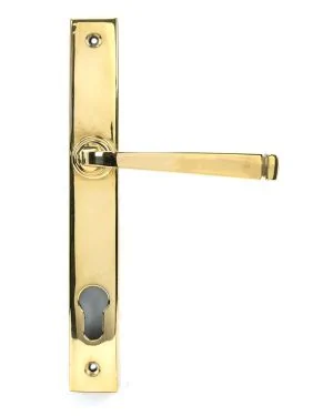 Polished Brass Avon Slimline Lever Espag. Lock Set