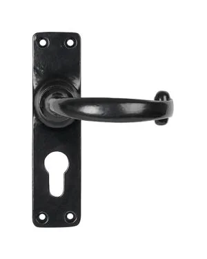 Black Lever Euro Lock Set