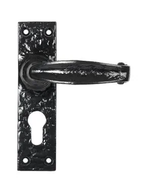 Black MF Lever Euro Lock Set