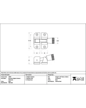 Black Brompton Brighton Fastener (Radiused)