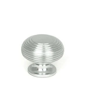 Satin Chrome Beehive Cabinet Knob 40mm