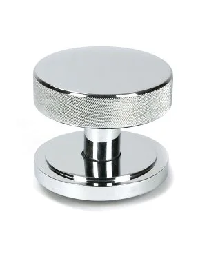 Polished Chrome Brompton Centre Door Knob (Art Deco)