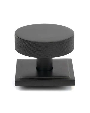 Matt Black Brompton Centre Door Knob (Square)