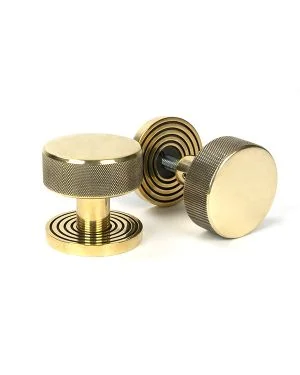 Aged Brass Brompton Mortice/Rim Knob Set (Beehive)
