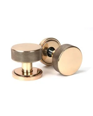 Polished Bronze Brompton Mortice/Rim Knob Set (Art Deco)