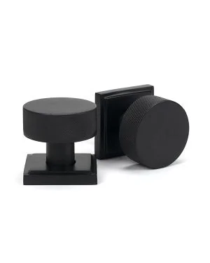 Matt Black Brompton Mortice/Rim Knob Set (Square)