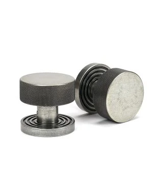 Pewter Brompton Mortice/Rim Knob Set (Beehive)