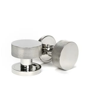 Polished Marine SS (316) Brompton Mortice/Rim Knob Set (Plain)